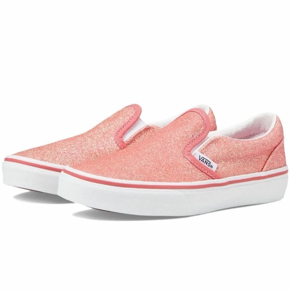 Vans Kids Sparkly Peach Slip-On Sneakers New‎ without box